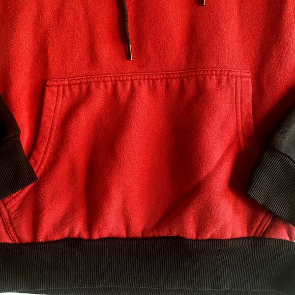 Guess Men’s Color Block Hoodie Red/Black/White Medium - Picture 3 of 8